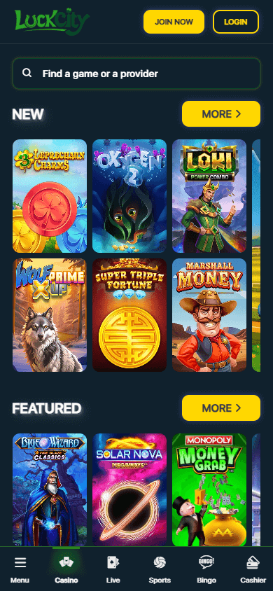 luckcity_casino_homepage_mobile