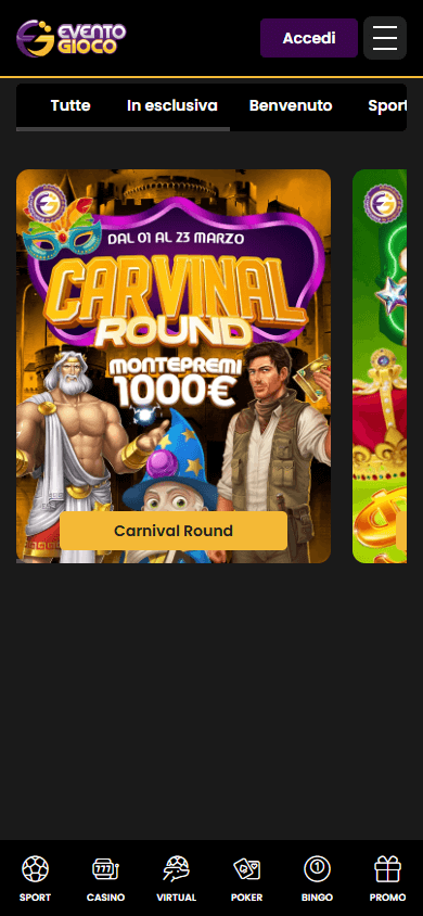 Promozioni mobile di Eventogioco scommesse