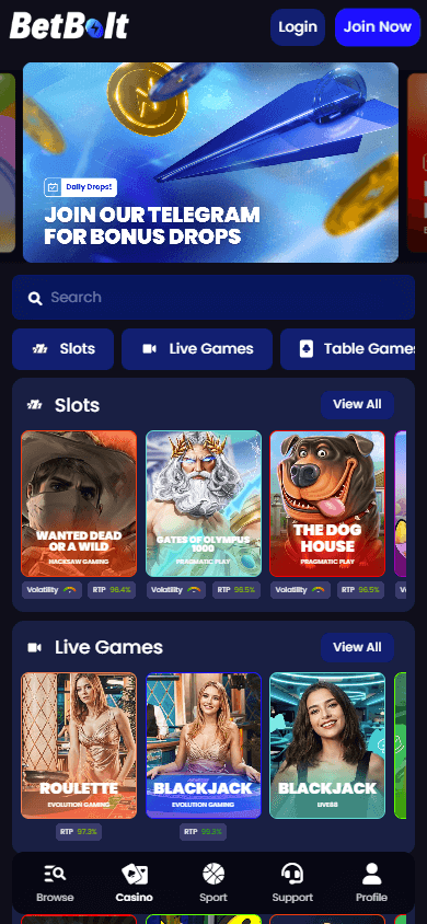 betbolt_casino_homepage_mobile