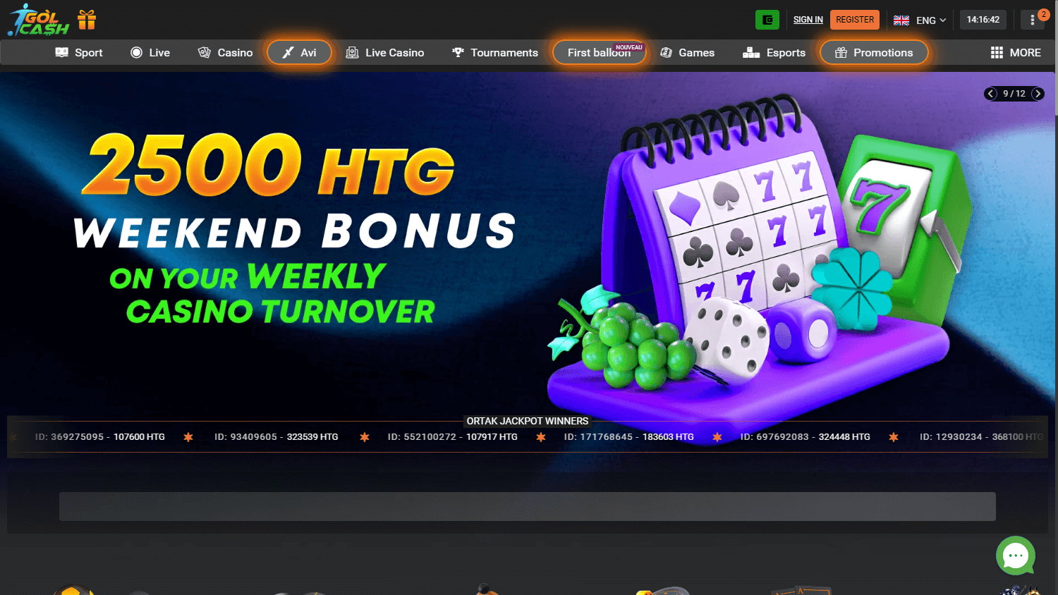 golcash_casino_homepage_desktop