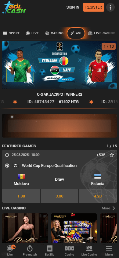 golcash_casino_homepage_mobile