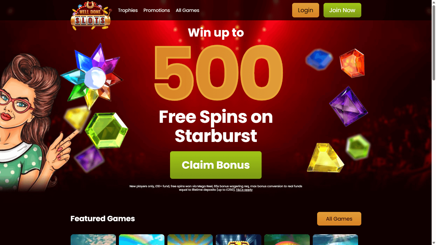 well_done_slots_casino_homepage_desktop