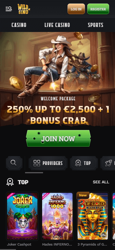 wildsino_casino_homepage_mobile