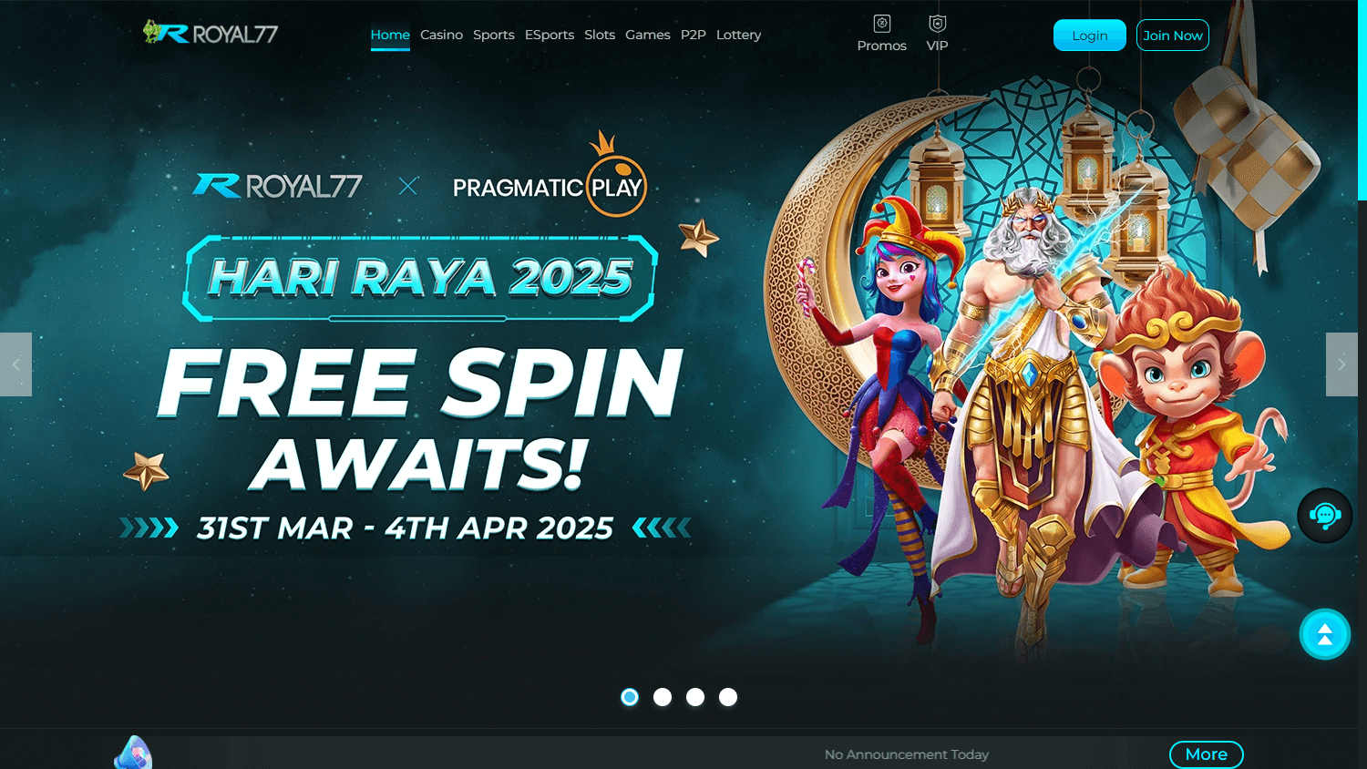 royal77_casino_homepage_desktop