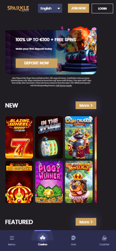 SparkleSlots_Casino_homepage_mobile