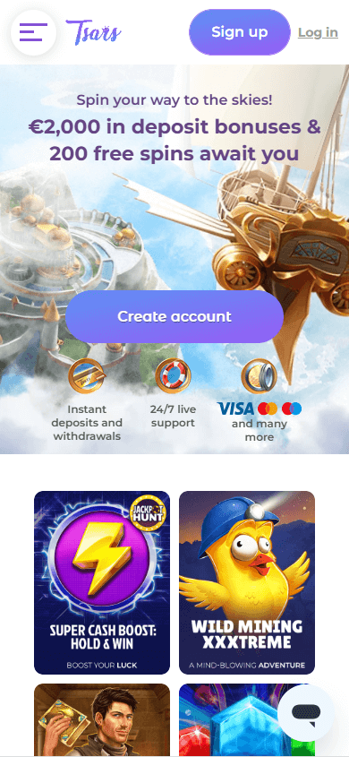 Tsars_Casino_homepage_mobile