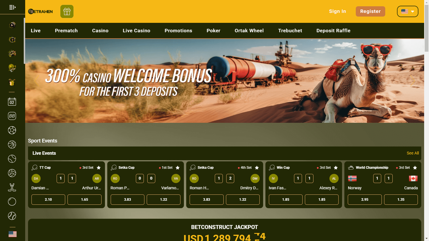 Betrahen_Casino_homepage_desktop