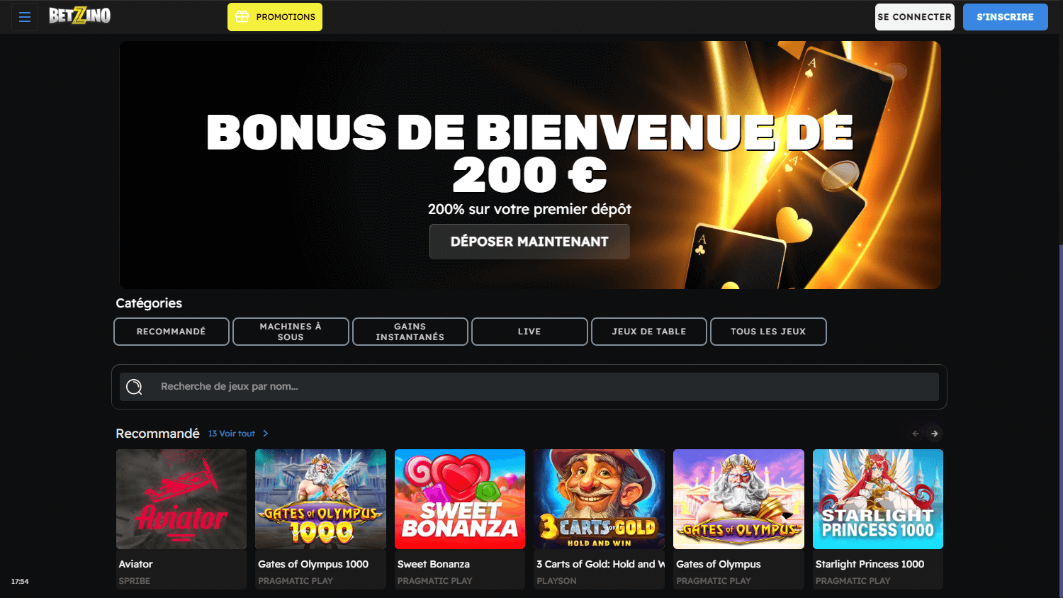 betzino_casino_homepage_desktop