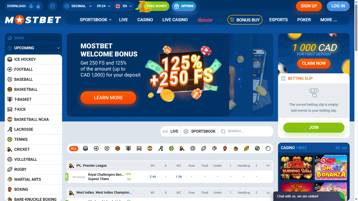 mostbet_casino_homepage_desktop