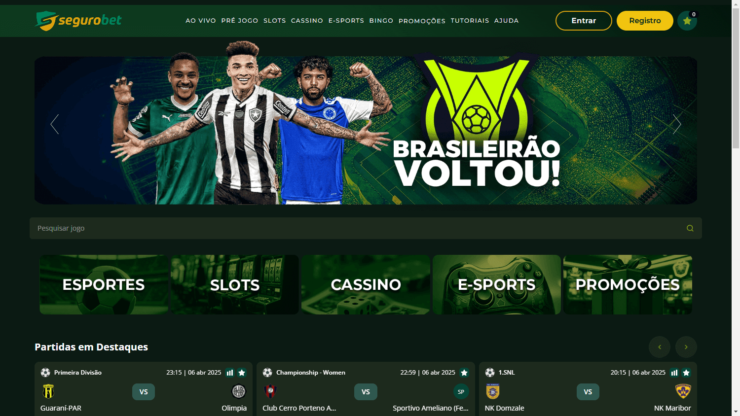 Segurobet_Casino_homepage_desktop