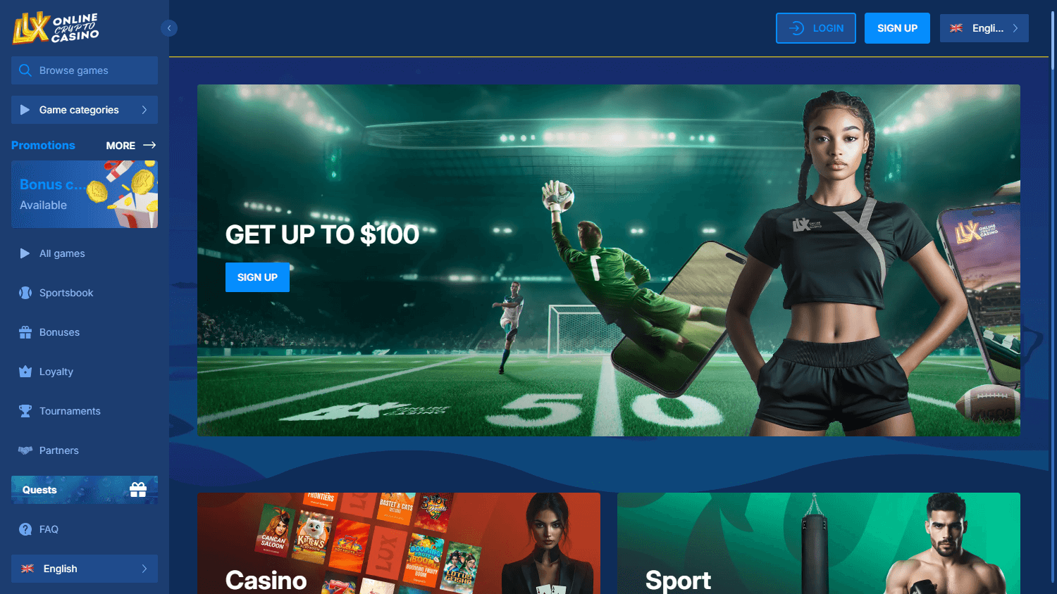 Lux_Casino_homepage_desktop