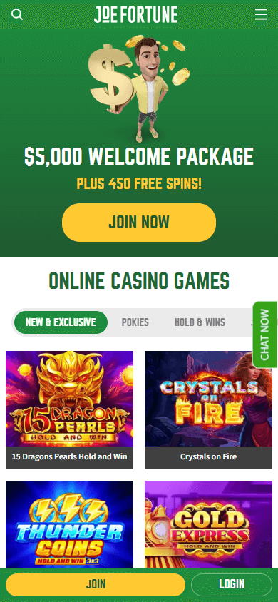 Joe_Fortune_Casino_homepage_mobile