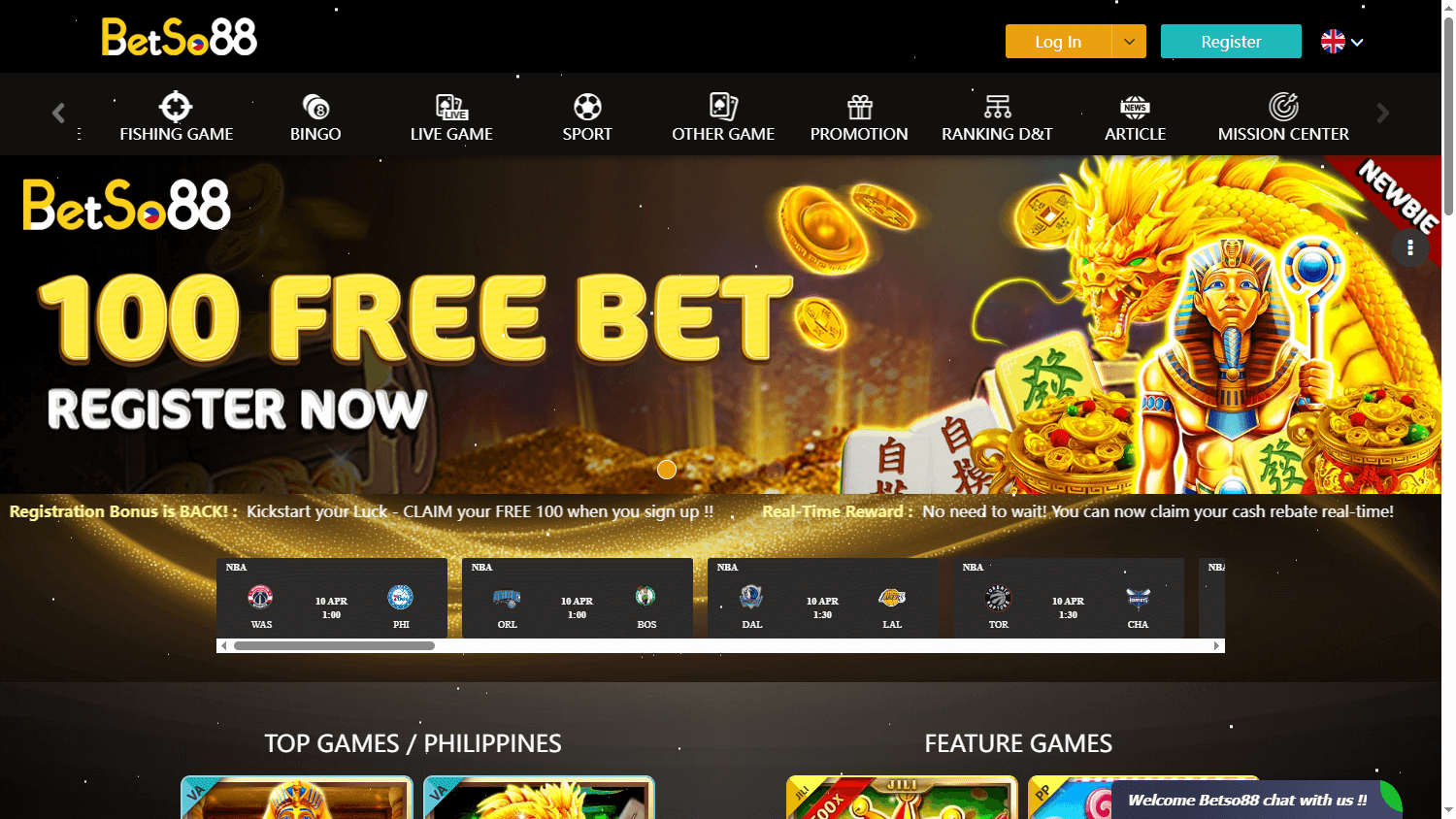 Betso88_Casino_homepage_desktop