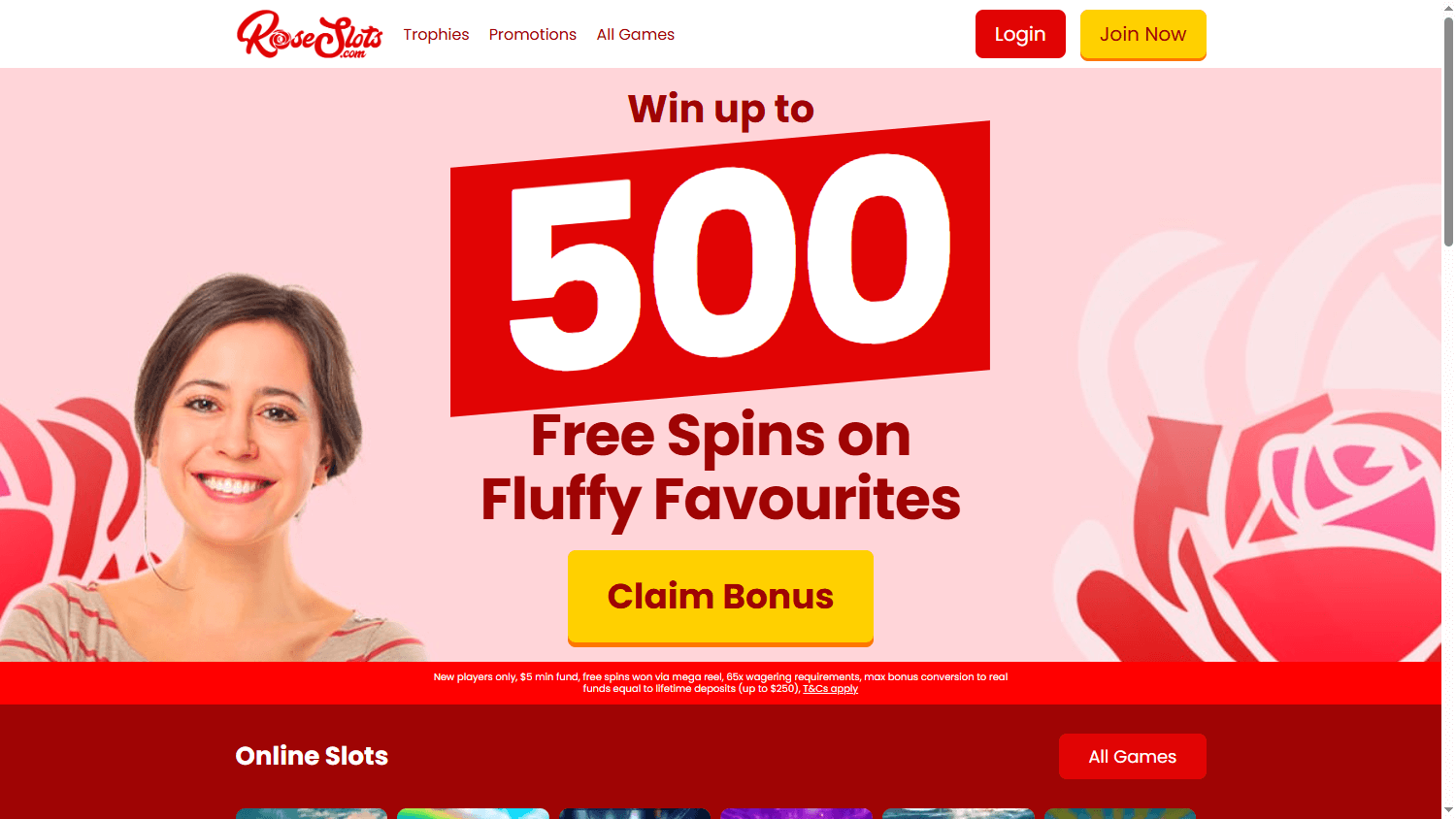 Rose_Slots_Casino_CA_homepage_desktop