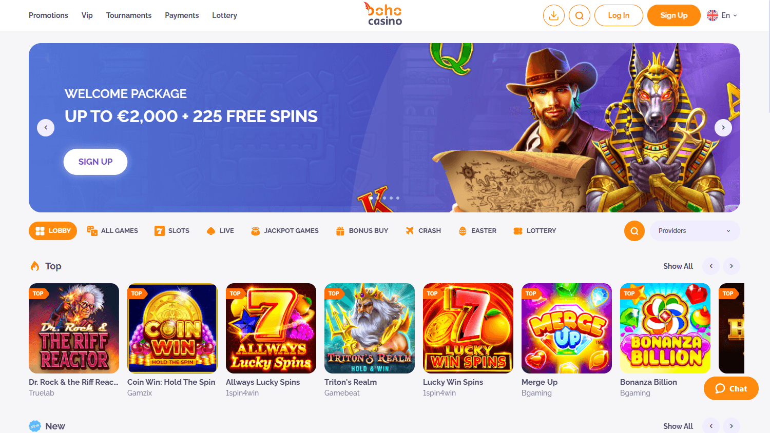BOHO_Casino_homepage_desktop
