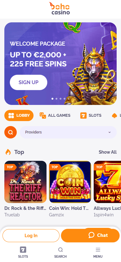 BOHO_Casino_homepage_mobile