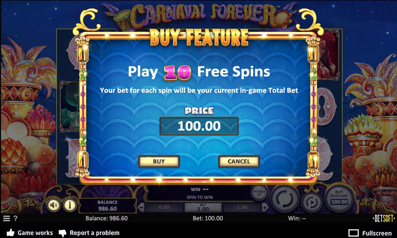 Carnaval Forever feature buy option