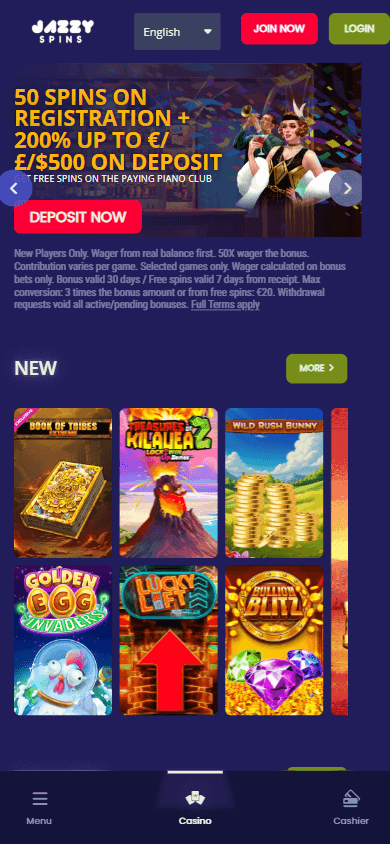 JazzySpins_Casino_homepage_mobile