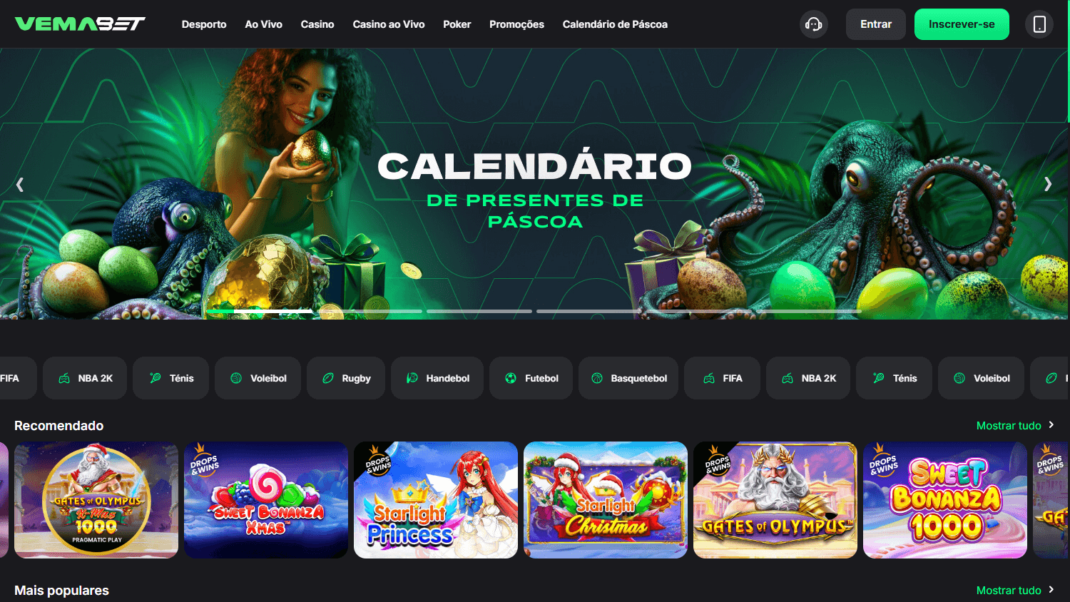 Vemabet_Casino_homepage_desktop