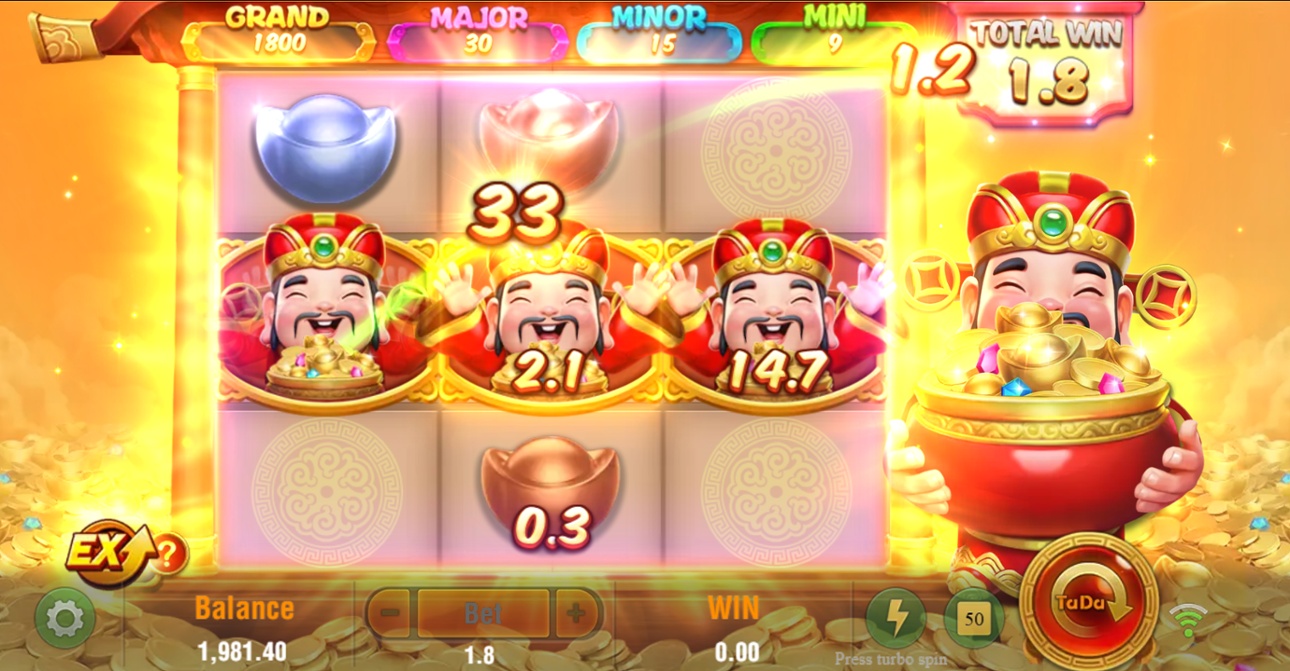 Money Pot slot - Caishen symbols win