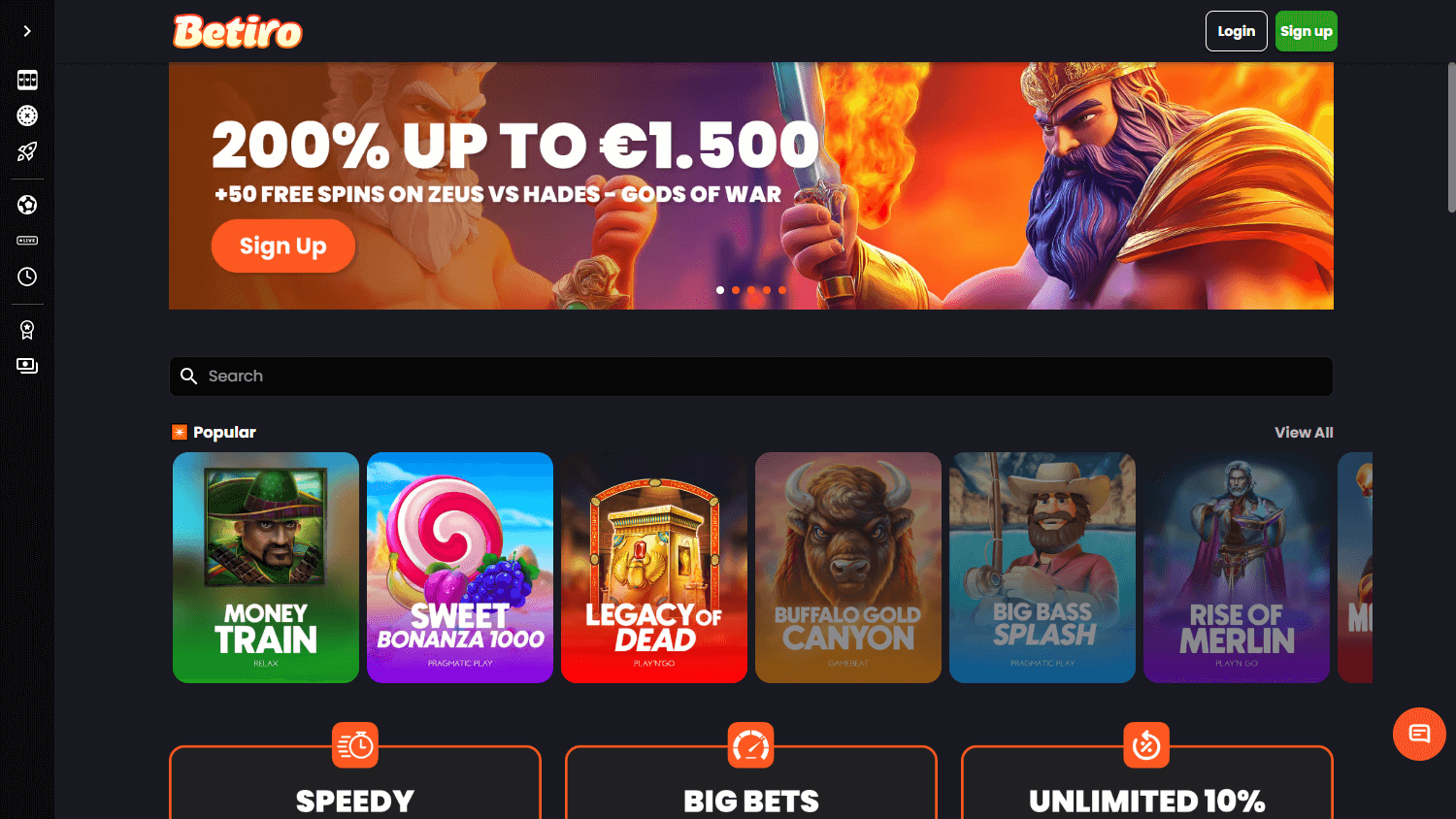 Betiro_Casino_homepage_desktop