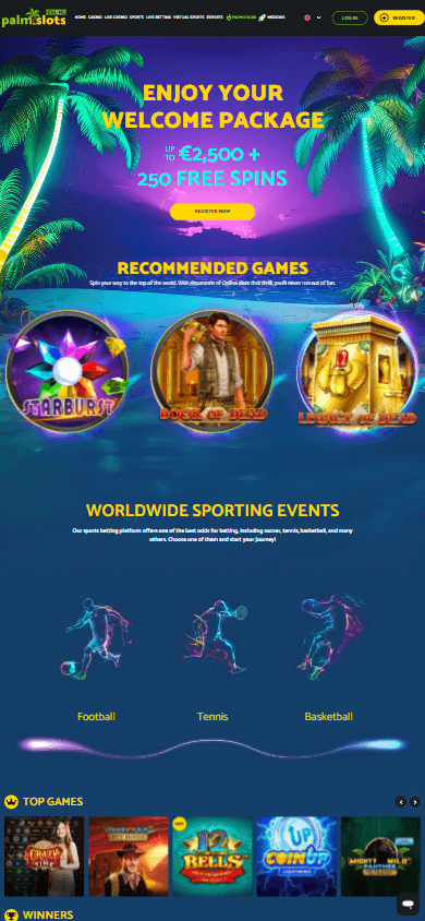 PalmSlots_Casino_homepage_mobile