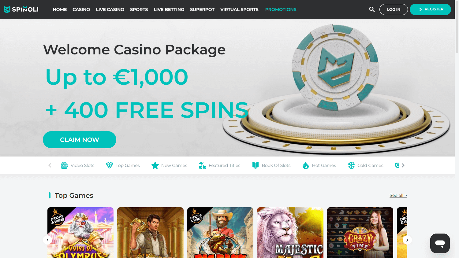 Spinoli_Casino_homepage_desktop