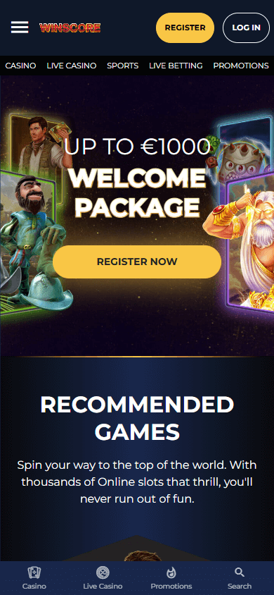 winscore_casino_homepage_mobile