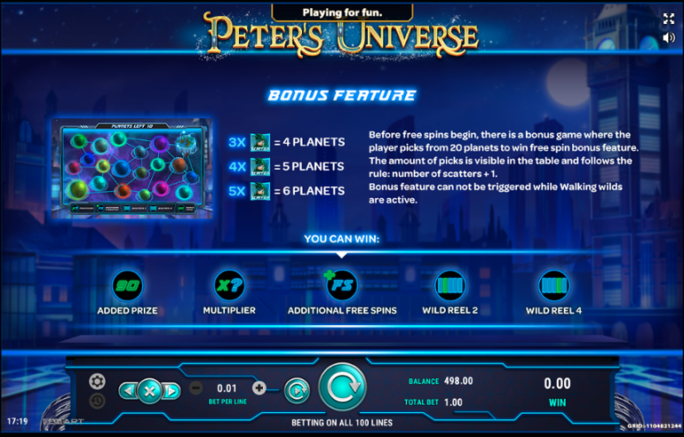 Peter's Universe free spins