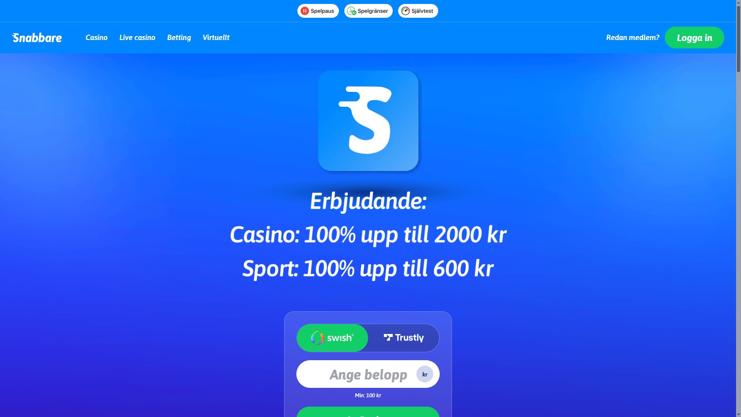 Snabbare_Casino_homepage_desktop