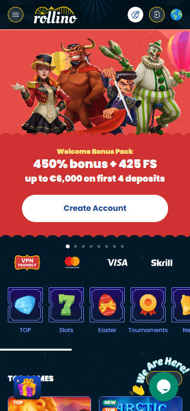 Rollino_Casino_homepage_mobile