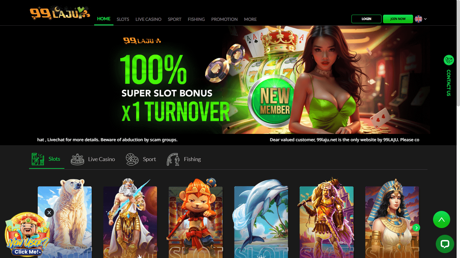 99laju_casino_homepage_desktop