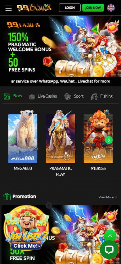 99laju_casino_homepage_mobile