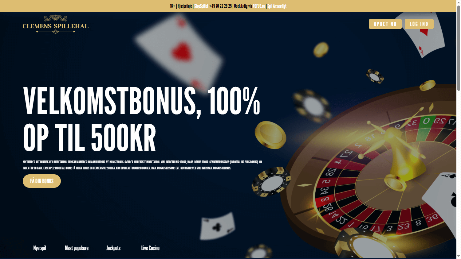 ClemensSpillehal_Casino_DK_homepage_desktop