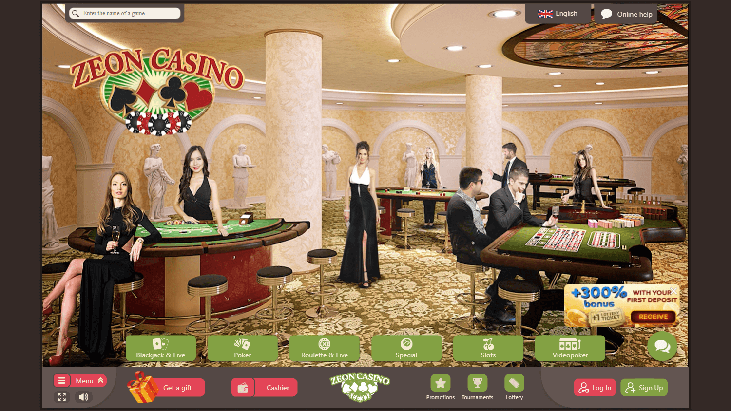 Zeon_Casino_homepage_desktop