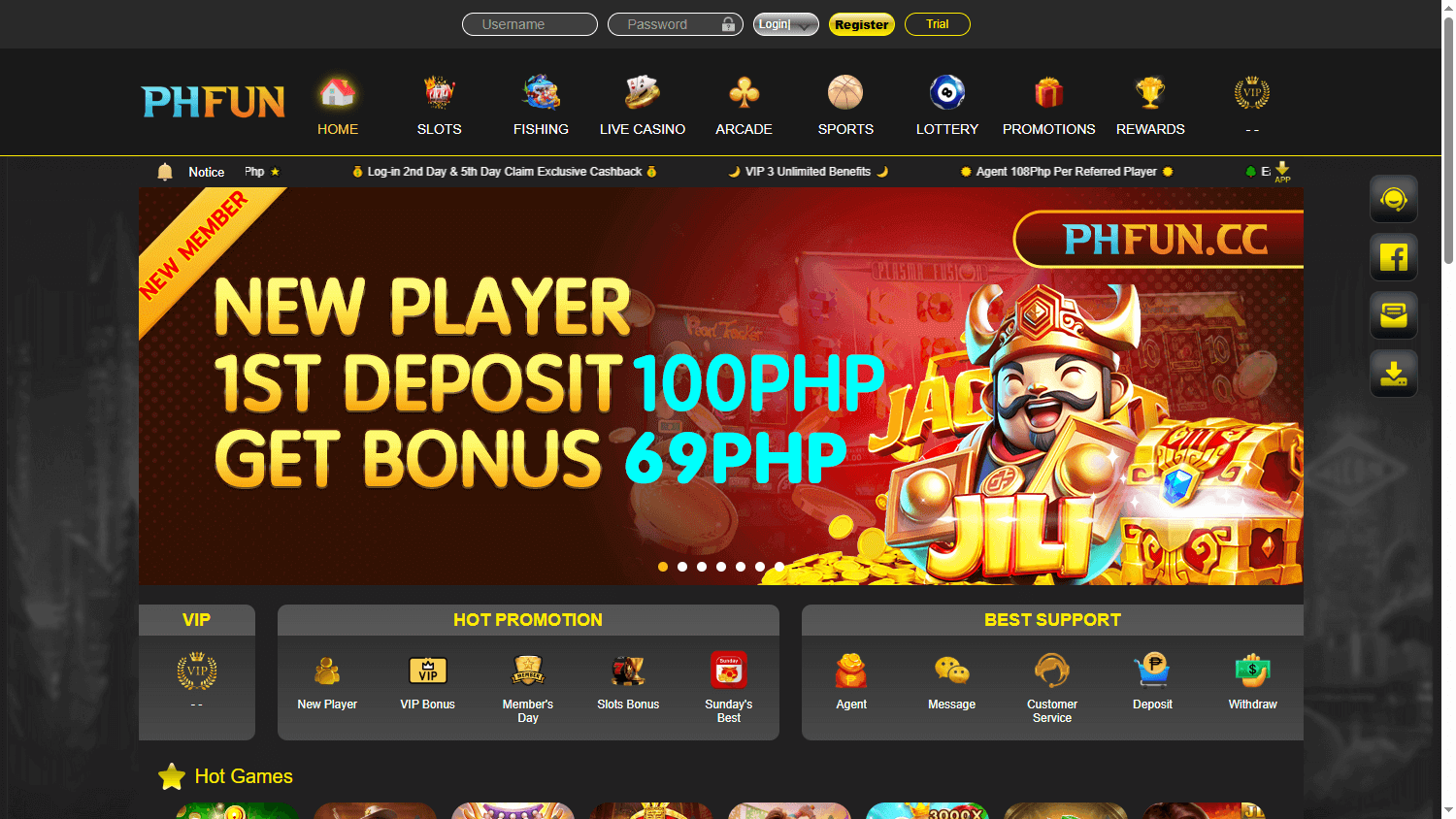 PHFUN_Casino_homepage_desktop