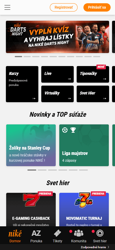 niké_casino_homepage_mobile