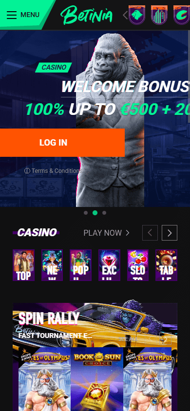 Betinia_Casino_homepage_mobile