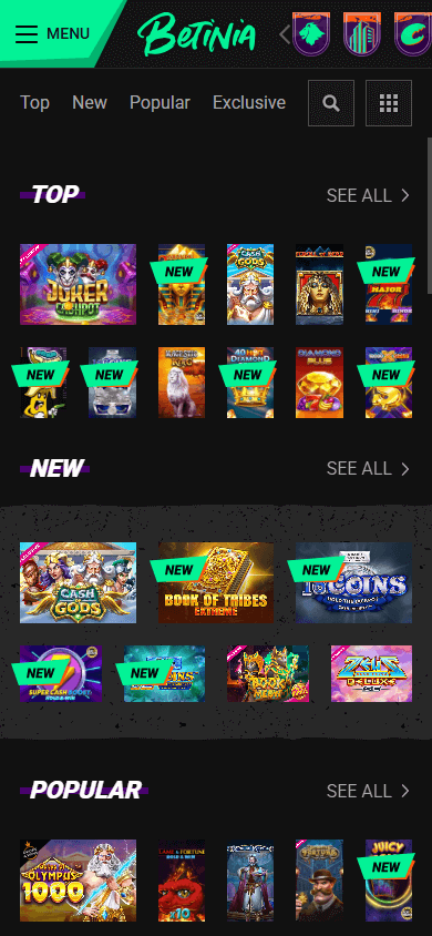 Betinia_Casino_game_gallery_mobile