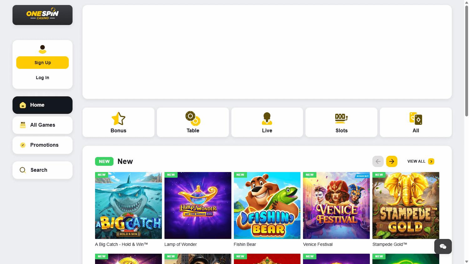 one_spin_casino_homepage_desktop