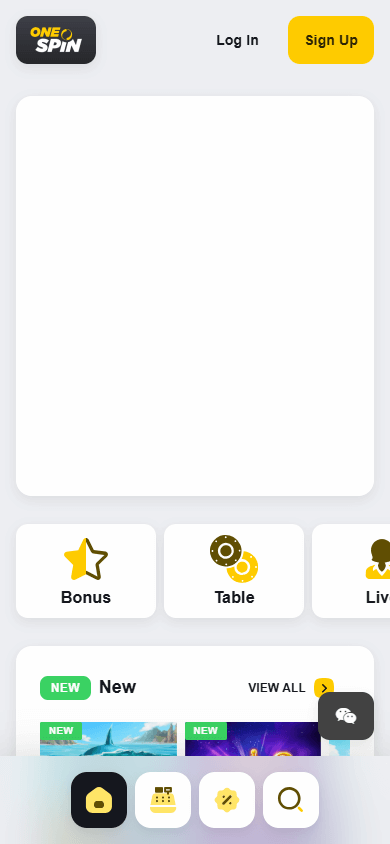 one_spin_casino_homepage_mobile