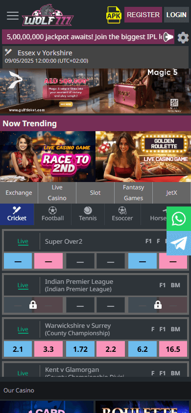 Wolf777_Casino_homepage_mobile