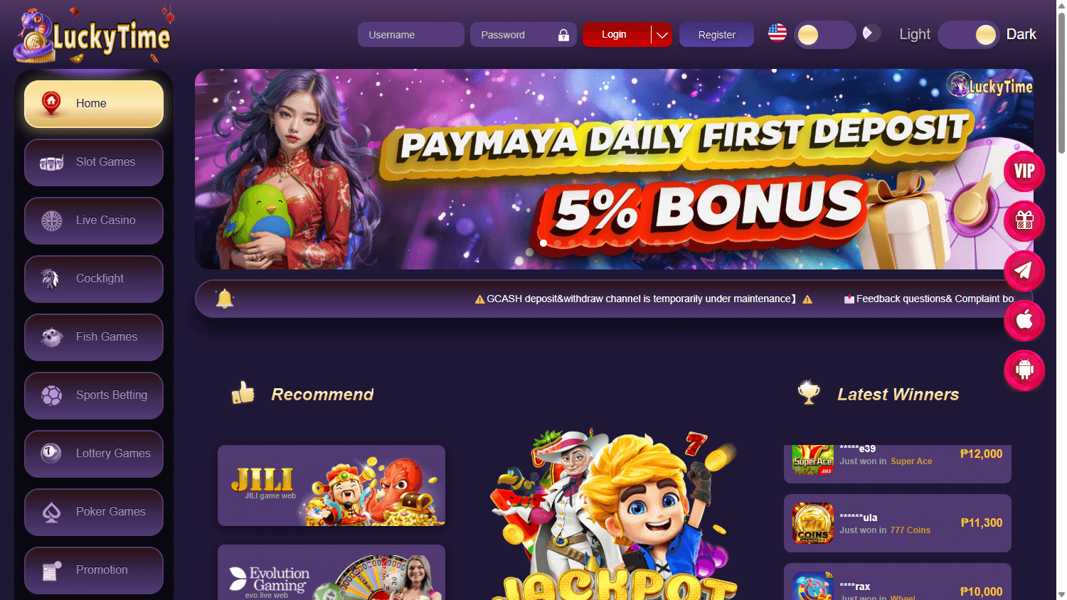 luckytime_casino_homepage_desktop