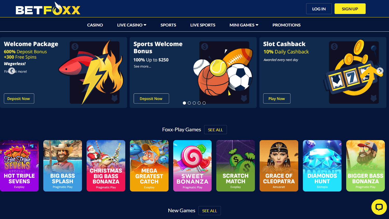 betfoxx_casino_homepage_desktop