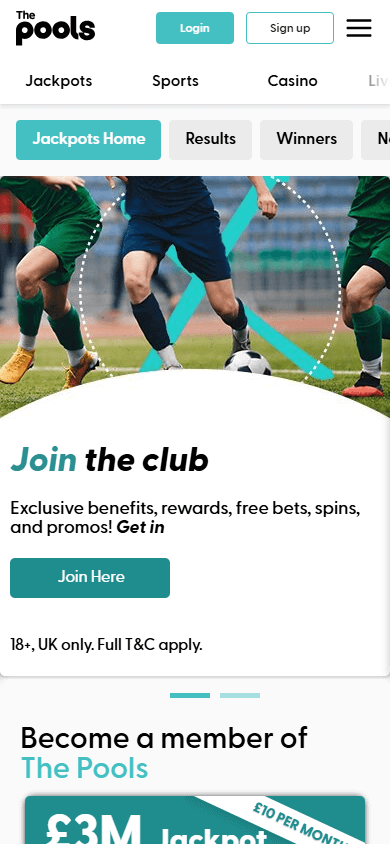 the_pools_casino_homepage_mobile