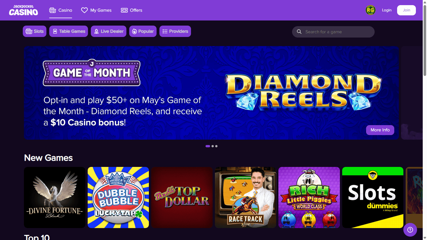 jackpocket_casino_homepage_desktop