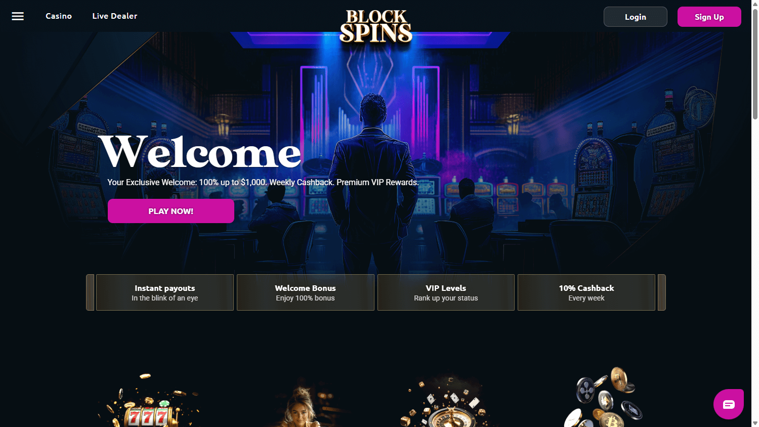 blockspins_casino_homepage_desktop