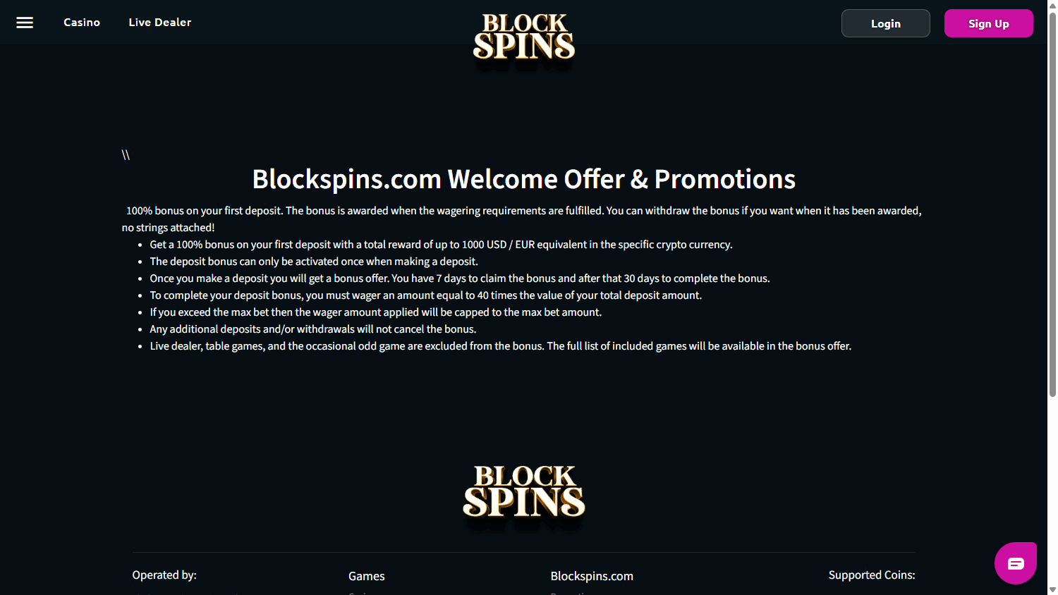 blockspins_casino_promotions_desktop
