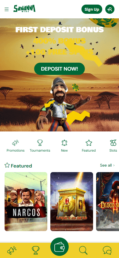 savanna_wins_casino_homepage_mobile
