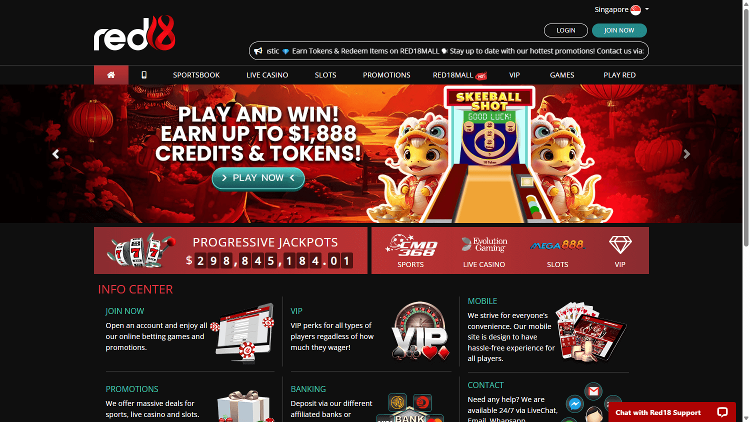 red18_casino_homepage_desktop